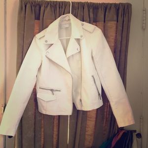 New York & Company White leather jacket - small
